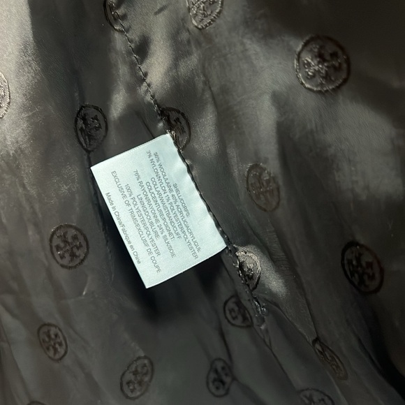 TORY BURCH THE IMERA TWEED VELVET JACKET  BLAZER IN CHOCOLATE BROWN - Picture 3 of 5